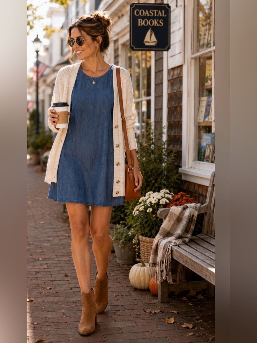 Splendid Lyocell Chambray Shift Dress XS Blue Denim Coastal Fall Layering
